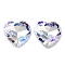Glass Rhinestone Cabochons, Pointed Back & Back Plated, Faceted, Heart, Crystal, 27x27x9mm