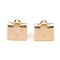 304 Stainless Steel Ribbon Crimp Ends, Golden, 7x7x5mm, Hole: 0.4mm