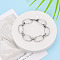 Brass Chain Bracelets, Oval Link Chain Bracelets for Women, with Good Luck Stamp, Nickel Free, Real Platinum Plated, 7-7/8 inch(20cm)