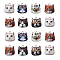 60Pcs 6 Colors Zinc Alloy Enamel Pendants, Cat, Cadmium Free & Lead Free, Platinum, Cat, Mixed Color, 17x17x2mm, Hole: 2mm, 10pcs/color