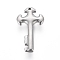 Tarnish Resistant 304 Stainless Steel Pendants, Cross and Key, Stainless Steel Color, 18x10x2mm, Hole: 1mm