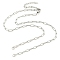 Tarnish Resistant 304 Stainless Steel Paperclip Chains Necklace Makings, with Lobster Claw Clasps and End Chains, Stainless Steel Color, 15.43 inch(39.2cm), Hole: 2.1mm