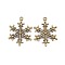 Zinc Tibetan Style Alloy Pendants, Snowflake Pendants, Charms for Christmas Day Gift Making, Lead Free and Cadmium Free, Antique Bronze, about 29mm long, 22mm wide, 3mm thick, hole: 2mm