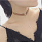 Peru Velvet Choker Alloy Rectangle Pendant Necklaces for Women, Platinum, 11.81 inch(30cm)