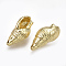 Brass Pendants, Cadmium Free & Nickel Free & Lead Free, Spiral Shell, Real 18K Gold Plated, 18x9x8mm, Hole: 0.8mm