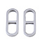 Non-Tarnish 304 Stainless Steel Link Connectors, Laser Cut, Oval, Stainless Steel Color, 20x8x1.5mm, Hole: 5x8mm