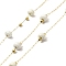 Ion Plating(IP) 316 Surgical Stainless Steel Paperclip Chains, with Natural Howlite Column Beads, Soldered, Real 18K Gold Plated, with Spool, Link: 2.5x1x0.3mm