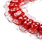 Handmade Lampwork Beads, Bumpy, Candy with Spot, Red, 26~29x9x7.5~8mm, Hole: 1mm
