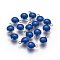 304 Stainless Steel Enamel Charms, Enamelled Sequins, Flat Round, Stainless Steel Color, Dark Blue, 8.5x6x3mm, Hole: 1mm