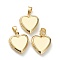 Brass Locket Pendants, Photo Frame Pendants for Necklaces, Long-Lasting Plated, Heart, Real 18K Gold Plated, 21.5x17x4.5mm, Hole: 5x4mm, 10x9.5mm Inner Diameter