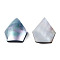 Natural Turbo Cornulus/Top Shells Cabochons, with Acrylic and Black Lip Shell, Diamond Shape, Sky Blue, 18.5x16.5x4.5~5.5mm
