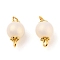 Spray Painted Style Acrylic  Beads Links, with Golden Plated Brass & Alloy Findings, Round, Creamy White, 16x7.7x7.8mm, Hole: 2mm