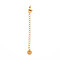 304 Stainless Steel Chain Extender, Cadmium Free & Nickel Free & Lead Free, with Clasps and Tiny Flat Round Charm, Golden, 70mm, Hole: 2.5mm