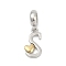 Brass European Dangle Charms, Heart Letter Large Hole Pendants, Platinum & Golden, Letter S, 25.5~30.5mm, Hole: 6mm