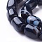 Dyed & Heated Natural Black Agate Beads Strands, Cuboid, Black, 14~18x10~11x10~11mm, Hole: 1.5mm, about 25pcs/strand, 15.1 inch(38.5cm)