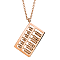 Abacus Shape Stainless Steel Pendant Necklaces for Women, Rose Gold