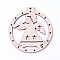 Undyed Wood Big Pendants, Flat Round with Angel, BurlyWood, 68.5x64x2.5mm, Hole: 2.5mm