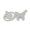 Non-Tarnish 304 Stainless Steel Pendants, Letter & Butterfly Charms, Letter O, 11x23.5x0.9mm, Hole: 1.2mm