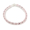 Rack Plating Brass Rectangle Link Chain Bracelet, Misty Rose Cubic Zirconia Tennis Bracelets, Long-Lasting Plated, Cadmium Free & Lead Free, Silver, 7-5/8 inch(19.3cm)