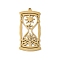 304 Stainless Steel Pendants, Sand Clock, Golden, 38x18.5x1.5mm, Hole: 1.5mm