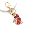 Zinc Alloy Keychains, with Rhinestone, Fox, Siam, Pendant: 70x45mm