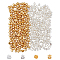 400Pcs 2 Colors Alloy Beads, Long-Lasting Plated, Cube, Golden & Silver, 2.5x2.5x2mm, Hole: 1mm, 200pcs/color