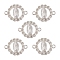 Flat Round Alloy Connector Charms, Religion Virgin Mary Links, with Crystal Rhinestone, Nickel, Silver, 20x17x2mm, Hole: 1.6mm