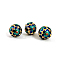 Handmade Cloisonne Beads, Enamel, Round, Green, 11mm