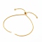 Adjustable 304 Stainless Steel Box Chain Slider Bracelet/Bolo Bracelets Making, with Brass Cubic Zirconia Charms, Golden, Single Chain Length: about 5-1/4 inch(13.3cm)