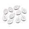 Tarnish Resistant 304 Stainless Steel Charms, Laser Cut, Oval, Miraculous Medal, Stainless Steel Color, 13.5x8.5x0.6mm, Hole: 1.5mm