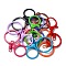 10Pcs 10 Colors Baking Painted Zinc Alloy Keychain Clasps, Mixed Color, 68mm, 1pc/color