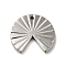 Non-Tarnish 304 Stainless Steel Pendants, Fan Charm, Stainless Steel Color, 18x20x2mm, Hole: 1.3mm