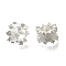 Brass Micro Pave Clear Cubic Zirconia Beads, Long-Lasting Plated, Column, Silver, 12x12x8mm, Hole: 7mm