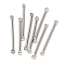Non-Tarnish 304 Stainless Steel Connector Charms, Bar Links, Stainless Steel Color, 25x2.5x1.2mm, Hole: 1.2mm