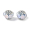 Acrylic Rhinestone Rondelle Beads, with Alloy & Glass, for Beadable Pens, Keychains and Jewelry, Antique Silver & Silver, Light Blue, 21.5x20x15mm, Hole: 2mm