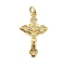 Brass Micro Pave Cubic Zirconia Pendants, Crucifix Cross Charms, Lead Free & Cadmium Free, Rack Plating, Long-Lasting Plated, with Jump Ring, Real 18K Gold Plated, 28.5x15x3.5mm, Hole: 3mm