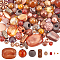 100G 5 Styles Acrylic Beads, Mixed Shapes, Orange, 2~28x1.5~11mm, Hole: 0.5~2mm