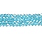 Transparent Electroplate Glass Beads Strands, AB Color Plated, Faceted, Bicone, Light Sky Blue, 6x6mm, Hole: 1mm, about 45~47pcs/strand, 9.65~9.84 inch(24.5~25cm)