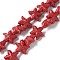 Synthetic Coral Dyed Carved Beads Strands, Starfish, Red, 10~11x10x5.5mm, Hole: 0.8mm, about 31pcs/strand, 10.04''(25.5cm)