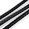 Imitation Leather Cord, PU Leather, Round, Black, 7mm