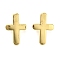 Brass Slider Charms, Cross, Rack Plating, Long-Lasting Plated, Lead Free & Cadmium Free, Real 18K Gold Plated, 29.5x19.5x12mm, Hole: 9x11mm