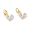Rack Plating Brass Cubic Zirconia Charms, with Jump Ring, Cadmium Free & Lead Free, Real 18K Gold Plated, Heart, White, 8x7x3mm, Jump Ring: 5x1mm,  3.5mm Inner Diameter