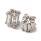 Brass Micro Pave Cubic Zirconia Beads, Long-Lasting Plated, Lead Free & Cadmium Free, Platinum, 8x8mm, Hole: 2mm