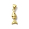 Brass Micro Pave Cubic Zirconia Pendants, Lead Free & Cadmium Free, Long-Lasting Plated, Fish, Real 18K Gold Plated, 17x7x4mm, Hole: 5x3.5mm