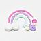 Handmade Polymer Clay Cabochons, Rainbow, Colorful, 36~40x47~53x3mm
