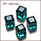 K9 Glass, Imitation Austrian Crystal Beads, Grade AAA, Faceted, Cube, Dark Cyan, 5~5.5x5~5.5x5~5.5mm(size within the error range of 0.5~1mm), Hole: 0.7~0.9mm