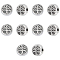 UNICRAFTALE 10Pcs Retro Beads Stainless Steel Spacer Beads Flat Round with Tree of Life Beads Antique Silver Loose Beads Tree Beads Small Hole Beads for DIY Bracelet Necklace Jewelry Making