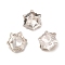 Glass Rhinestone Cabochons, Pointed Back & Back Plated, Faceted Snowflake, Clear, 8x7x3mm