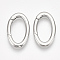 Non-Tarnish 304 Stainless Steel Spring Gate Rings, Oval Rings, Stainless Steel Color, 28x16x3mm, Inner Diameter: 21x10mm