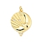 Brass Micro Pave Cubic Zirconia Pendants, Cadmium Free & Lead Free, Flat Round with Moon, Long-Lasting Plated, Real 18K Gold Plated, 24x18x3mm, Jump Ring: 5x1mm, 3.2mm Inner Diameter